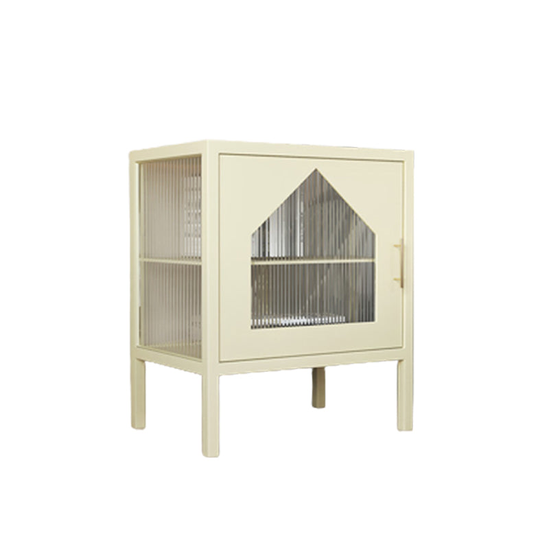 Gabinete contemporáneo de la mesita de noche del estante inferior de la cama con puerta de vidrio para el dormitorio