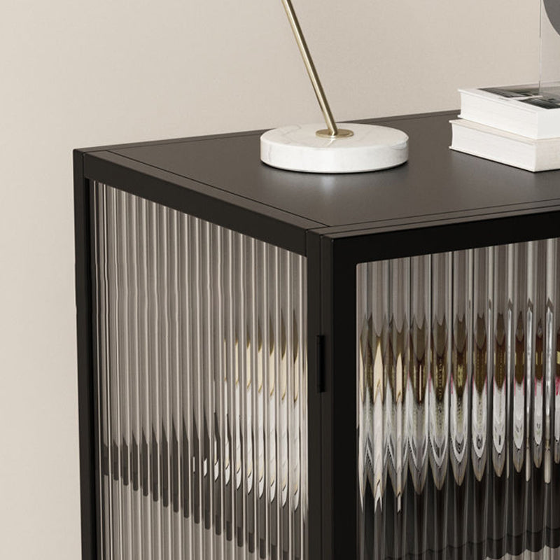 Gabinete contemporáneo de la mesita de noche del estante inferior de la cama con puerta de vidrio para el dormitorio