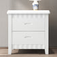 Traditional Lower Shelf Nightstand Rubber Wood Bedside Cabinet with Drawers for Bedroom White 1 Piece Clearhalo 'Bedroom Furniture' 'furn' 'furn_night_stand' 'Furniture' 'night_stand' 'Nightstands' 5958955