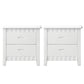 Traditional Lower Shelf Nightstand Rubber Wood Bedside Cabinet with Drawers for Bedroom White 2 Piece Set Clearhalo 'Bedroom Furniture' 'furn' 'furn_night_stand' 'Furniture' 'night_stand' 'Nightstands' 5958956