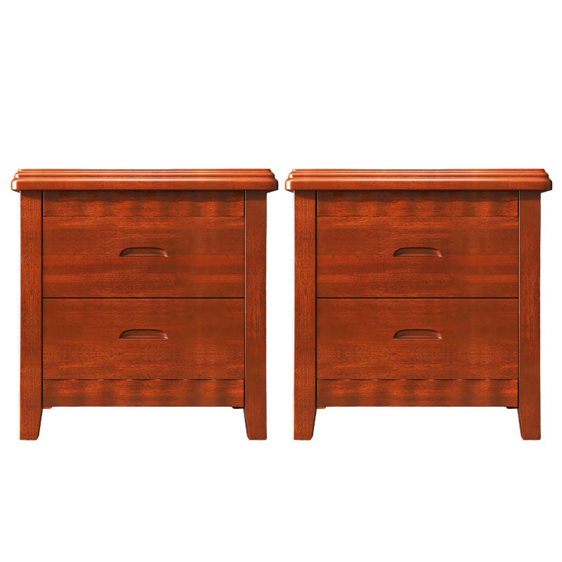Traditional Lower Shelf Nightstand Rubber Wood Bedside Cabinet with Drawers for Bedroom Light Brown 2 Piece Set Clearhalo 'Bedroom Furniture' 'furn' 'furn_night_stand' 'Furniture' 'night_stand' 'Nightstands' 5958958