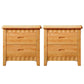 Traditional Lower Shelf Nightstand Rubber Wood Bedside Cabinet with Drawers for Bedroom Natural 2 Piece Set Clearhalo 'Bedroom Furniture' 'furn' 'furn_night_stand' 'Furniture' 'night_stand' 'Nightstands' 5958960
