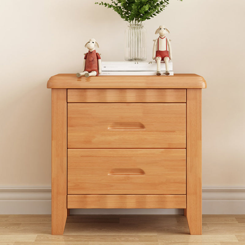 Traditional Lower Shelf Nightstand Rubber Wood Bedside Cabinet with Drawers for Bedroom Clearhalo 'Bedroom Furniture' 'furn' 'furn_night_stand' 'Furniture' 'night_stand' 'Nightstands' 5958970