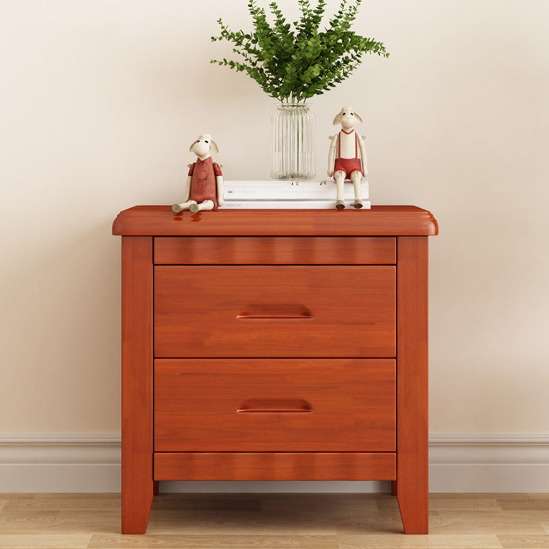 Traditional Lower Shelf Nightstand Rubber Wood Bedside Cabinet with Drawers for Bedroom Clearhalo 'Bedroom Furniture' 'furn' 'furn_night_stand' 'Furniture' 'night_stand' 'Nightstands' 5958971