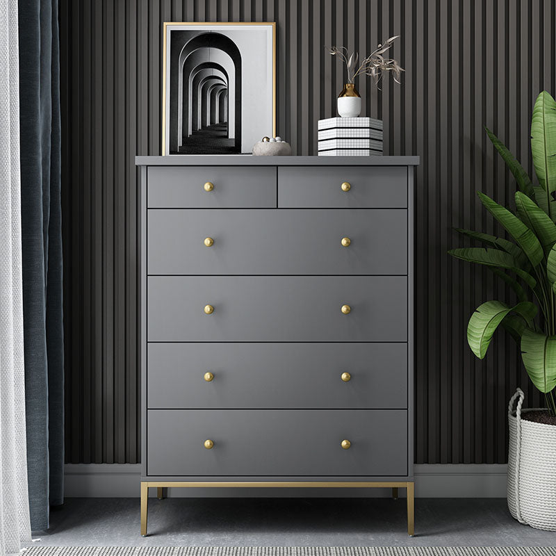 Glam Engineered Wooden Storage Chest Bedroom Chest with Drawers Grey 6 Clearhalo 'Bedroom Furniture' 'Dressers & Chests' 'dressers_chests' 'furn' 'furn_dressers_chests' 'Furniture' 5959037
