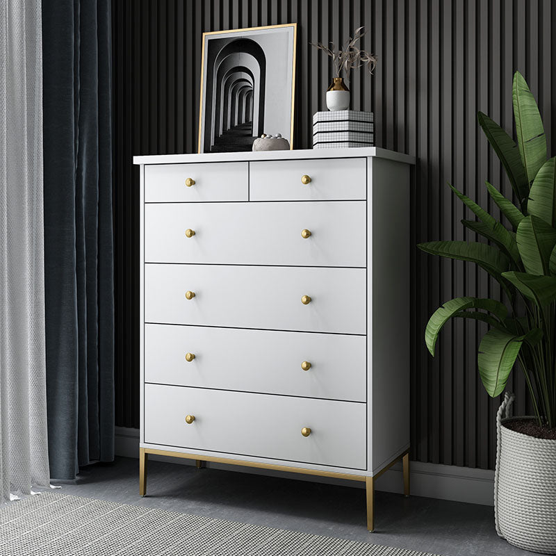 Glam Engineered Wooden Storage Chest Bedroom Chest with Drawers White 6 Clearhalo 'Bedroom Furniture' 'Dressers & Chests' 'dressers_chests' 'furn' 'furn_dressers_chests' 'Furniture' 5959040
