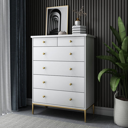 Glam Engineered Wooden Storage Chest Bedroom Chest with Drawers White 6 Clearhalo 'Bedroom Furniture' 'Dressers & Chests' 'dressers_chests' 'furn' 'furn_dressers_chests' 'Furniture' 5959040