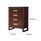 Traditionele bruine opbergkast dressoir verticale houten borst met 3 / 4/5 laden