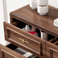 16 "W moderne bruine eiken opbergkast dressoir houten opbergkast met laden