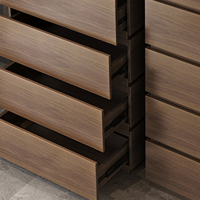 Eigentijdse verticale slaapkamer borst houten opbergkist in bruin met laden