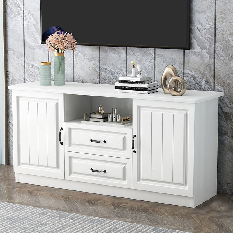 Wooden TV Cabinet Traditional Style Home Living Room Stand Console with Drawers White Clearhalo 'furn' 'furn_tv_stands_entertainment_centers' 'Furniture' 'Living Room Furniture' 'TV Stands & Entertainment Centers' 'TV Stands & Media Storage Furniture' 'tv_stands_entertainment_centers' 5959166