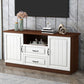 Wooden TV Cabinet Traditional Style Home Living Room Stand Console with Drawers White-Brown Clearhalo 'furn' 'furn_tv_stands_entertainment_centers' 'Furniture' 'Living Room Furniture' 'TV Stands & Entertainment Centers' 'TV Stands & Media Storage Furniture' 'tv_stands_entertainment_centers' 5959167