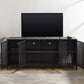 Metal and Wood TV Stand Console Industrial Style Home Enclosed TV Cabinet
