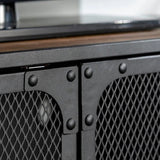 Console TV in metallo e legno console in stile industriale armadio televisivo chiuso