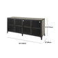 Metal and Wood TV Stand Console Industrial Style Home Enclosed TV Cabinet