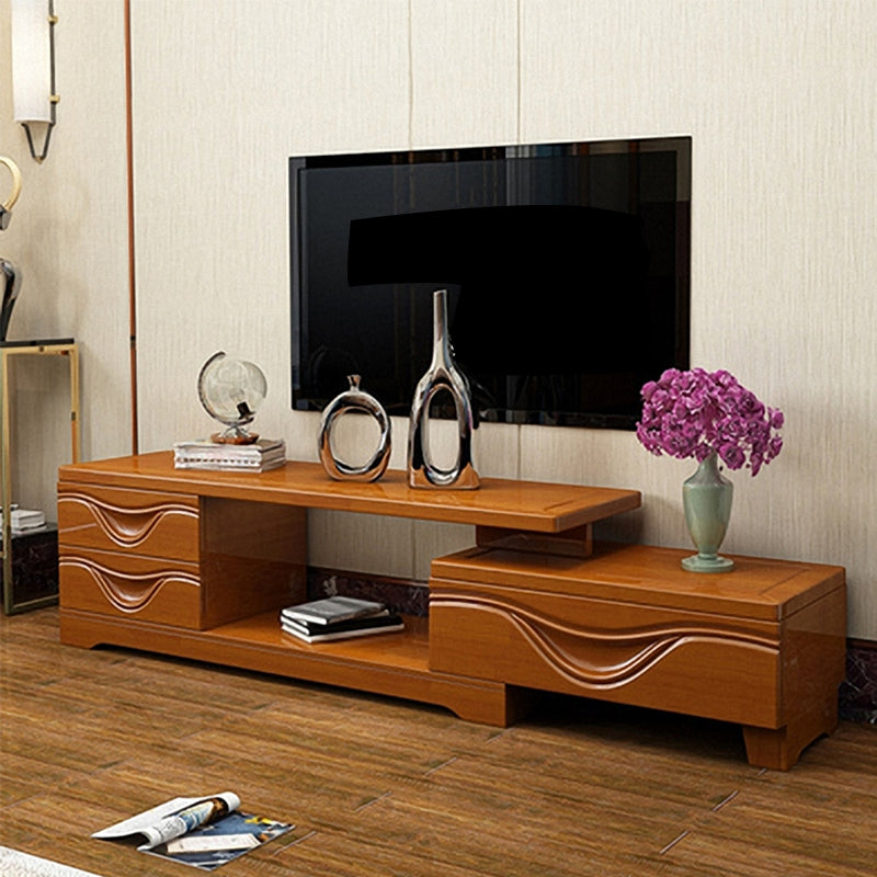 Wooden TV Stand Console Traditional Style Home TV Cabinet with Drawers 47"L x 14"W x 17"H Brown Clearhalo 'furn' 'furn_tv_stands_entertainment_centers' 'Furniture' 'Living Room Furniture' 'TV Stands & Entertainment Centers' 'TV Stands & Media Storage Furniture' 'tv_stands_entertainment_centers' 5959208