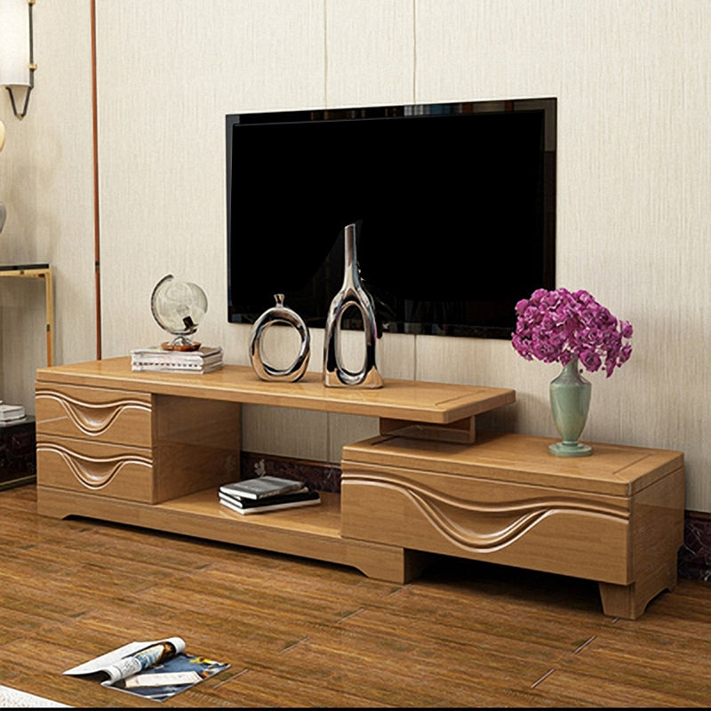 Wooden TV Stand Console Traditional Style Home TV Cabinet with Drawers 47"L x 14"W x 17"H Natural Clearhalo 'furn' 'furn_tv_stands_entertainment_centers' 'Furniture' 'Living Room Furniture' 'TV Stands & Entertainment Centers' 'TV Stands & Media Storage Furniture' 'tv_stands_entertainment_centers' 5959209