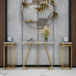 Modern Iron Console Sofa Table Rectangle Marble Console Accent Table for Hall