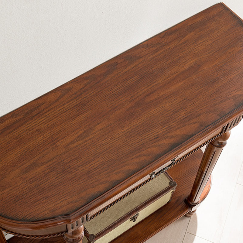 Tavolo di divano console mezzaluna moderna di metà secolo Tavolo di accento per console in legno per Hall