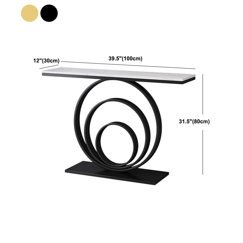 Tavolo da divano console di ferro moderno rettangolo console in pietra tavolo per la sala