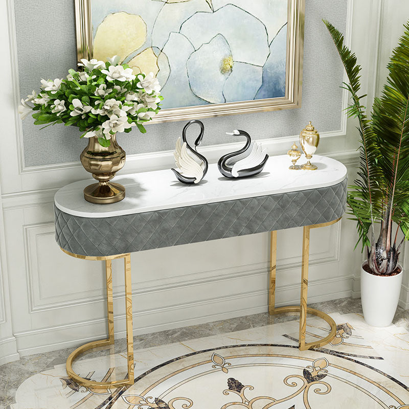 Sled Glam Marble Console Tabel 14 "W Oval Console Accent Table voor Hall