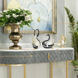 Sled Glam Marble Console Tabel 14 "W Oval Console Accent Table voor Hall