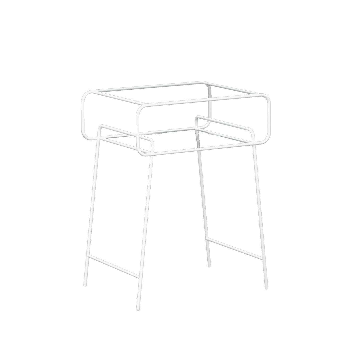 Mesa nocturna industrial de vidrio de vidrio de metal con 1 estante, 20.9 "de alto