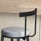 Sgabello imbottito di velluto in metallo scandinavo in metallo in finitura opaca per interno