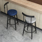 Sgabello imbottito di velluto in metallo scandinavo in metallo in finitura opaca per interno