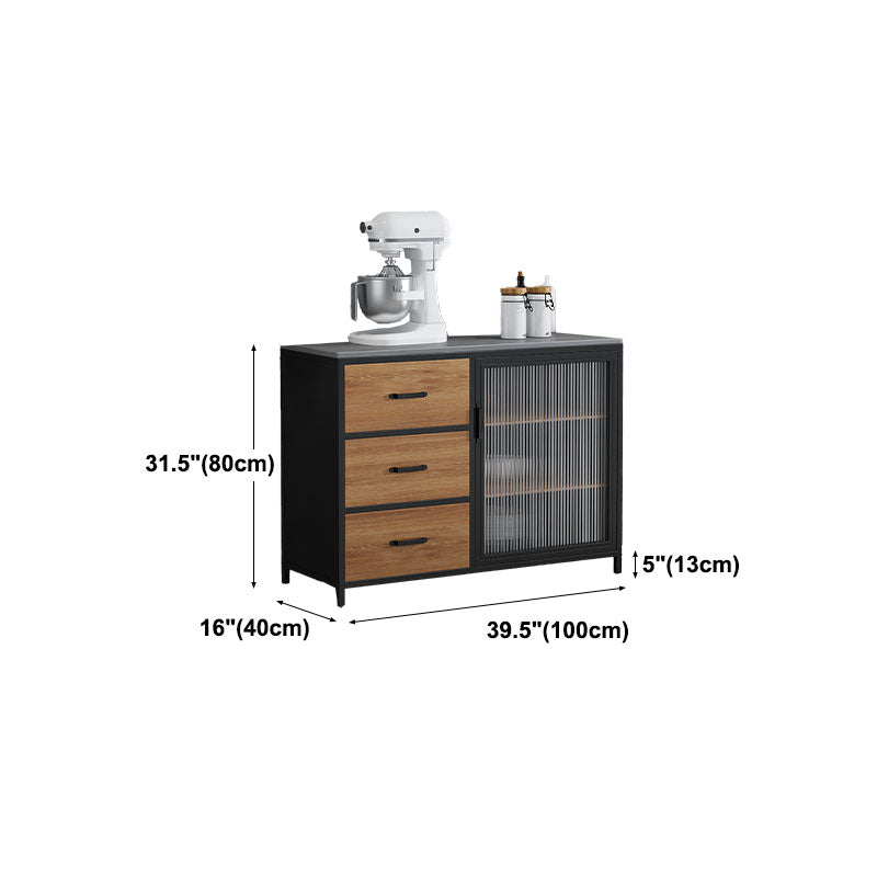 Aparador de estilo moderno con cajones de madera y almacenamiento para comedor de cocina
