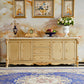 Glam Style Buffet Sideboard Gold Wood Sideboard with Door and Drawer