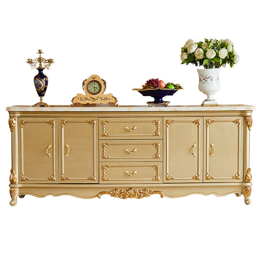 Glam -stijl buffet dressoir gouden houtboard met deur en lade