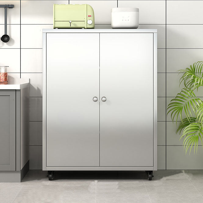 Modern Style Sideboard Metal Sideboard with Door for Kitchen Use 31"L x 16"W x 42"H Steel Clearhalo 'buffet_sideboard' 'Buffets & Sideboards' 'furn' 'furn_buffet_sideboard' 'Furniture' 'Kitchen & Dining Furniture' 5959884