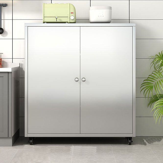 Modern Style Sideboard Metal Sideboard with Door for Kitchen Use 39"L x 16"W x 42"H Steel Clearhalo 'buffet_sideboard' 'Buffets & Sideboards' 'furn' 'furn_buffet_sideboard' 'Furniture' 'Kitchen & Dining Furniture' 5959895
