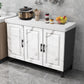 Modern Sideboard Stone Top Sideboard with Door for Kitchen Use 47"L x 16"W x 33"H Gray-White 3 Clearhalo 'buffet_sideboard' 'Buffets & Sideboards' 'furn' 'furn_buffet_sideboard' 'Furniture' 'Kitchen & Dining Furniture' 5960009