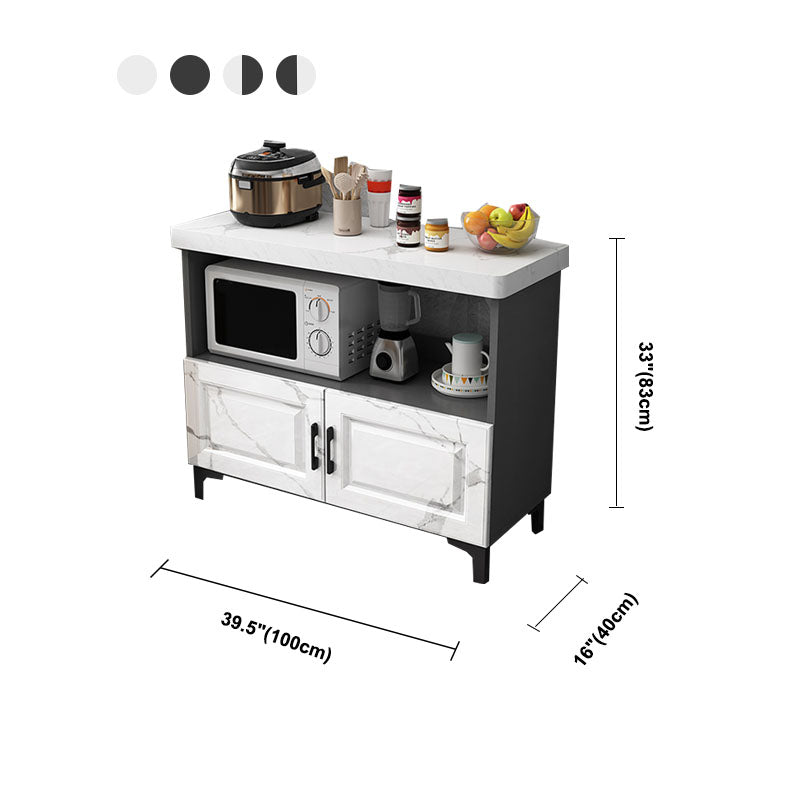 Modern Sideboard Stone Top Sideboard with Door for Kitchen Use Clearhalo 'buffet_sideboard' 'Buffets & Sideboards' 'furn' 'furn_buffet_sideboard' 'Furniture' 'Kitchen & Dining Furniture' 5960012