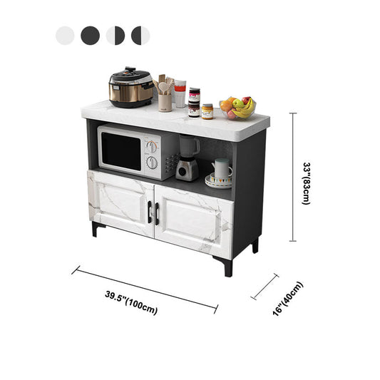Modern Sideboard Stone Top Sideboard with Door for Kitchen Use Clearhalo 'buffet_sideboard' 'Buffets & Sideboards' 'furn' 'furn_buffet_sideboard' 'Furniture' 'Kitchen & Dining Furniture' 5960012