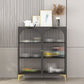 Puertas de vidrio de estilo glamero Credenza de metal para uso de la cocina