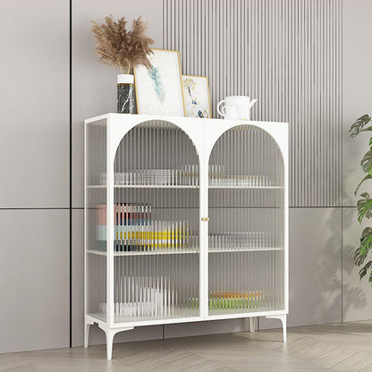 Puertas de vidrio de estilo glamero Credenza de metal para uso de la cocina