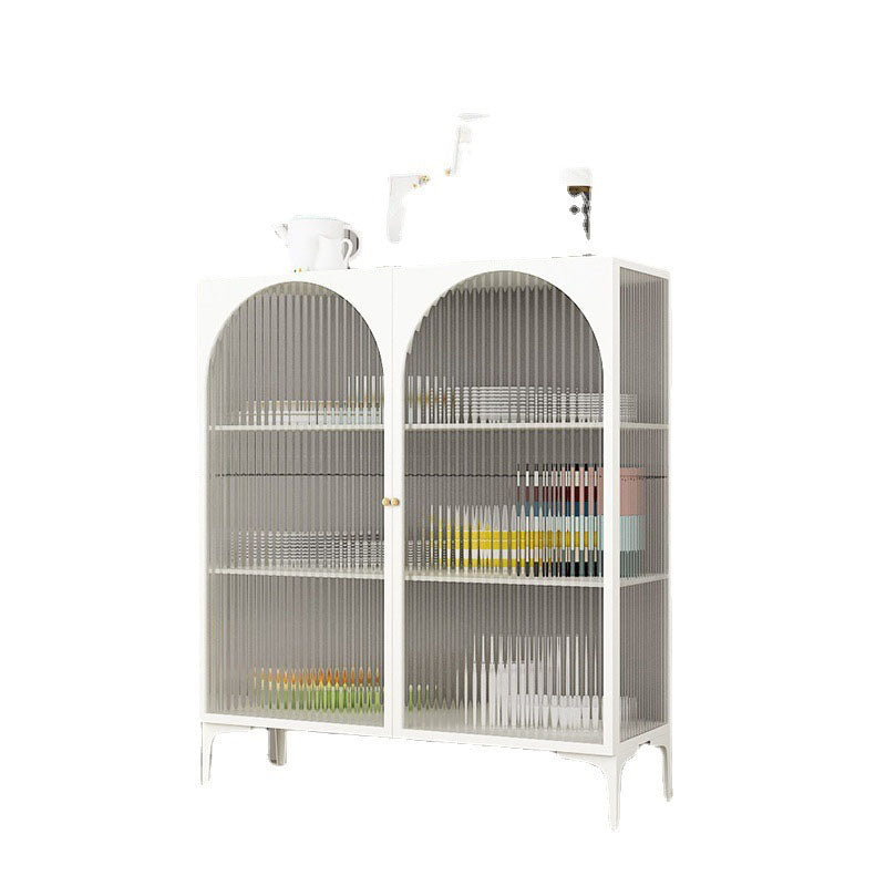 Puertas de vidrio de estilo glamero Credenza de metal para uso de la cocina