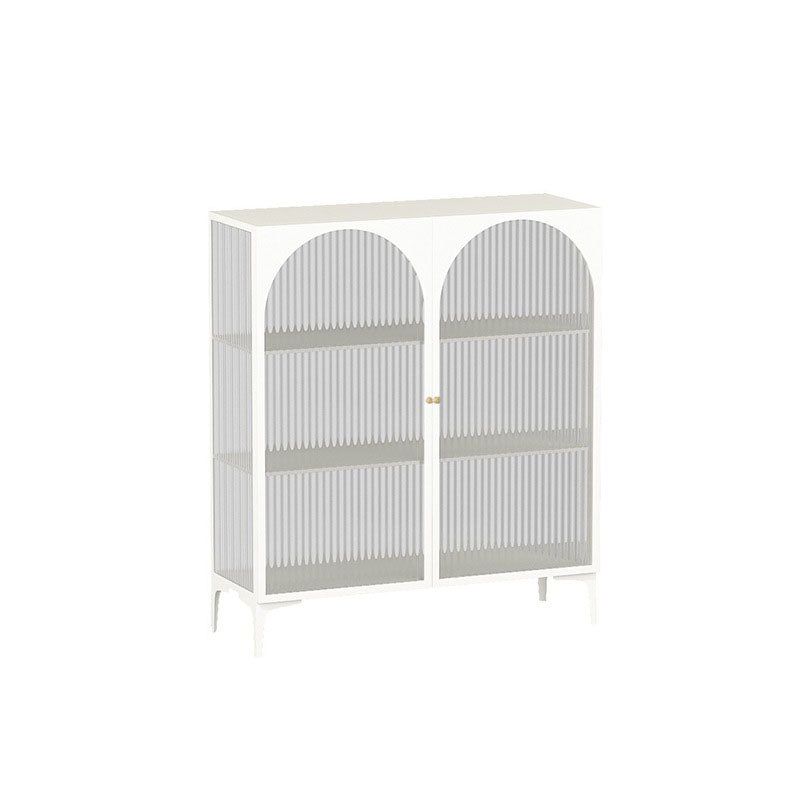Puertas de vidrio de estilo glamero Credenza de metal para uso de la cocina