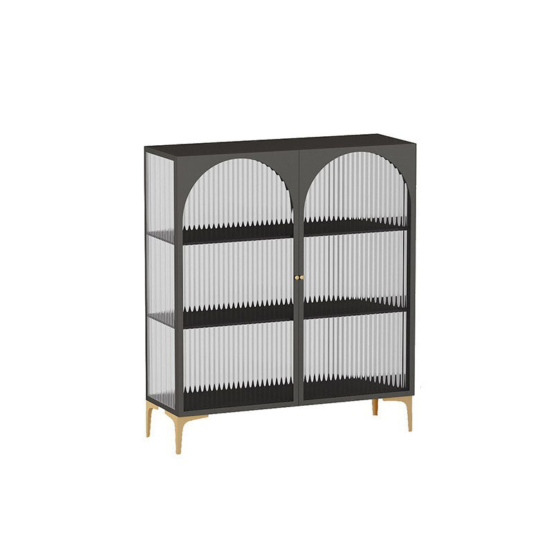 Puertas de vidrio de estilo glamero Credenza de metal para uso de la cocina