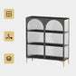 Puertas de vidrio de estilo glamero Credenza de metal para uso de la cocina