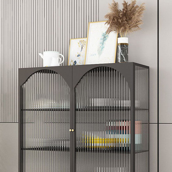 Puertas de vidrio de estilo glamero Credenza de metal para uso de la cocina