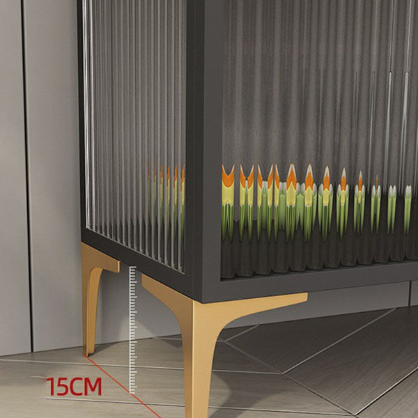 Puertas de vidrio de estilo glamero Credenza de metal para uso de la cocina