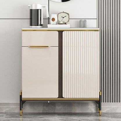 Glam -dressoir kaststeen en gemanipuleerd houten eetbuffet