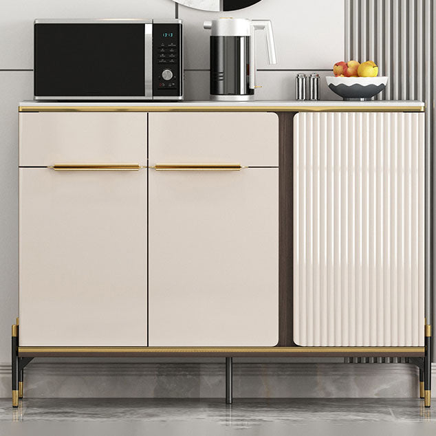 Glam -dressoir kaststeen en gemanipuleerd houten eetbuffet