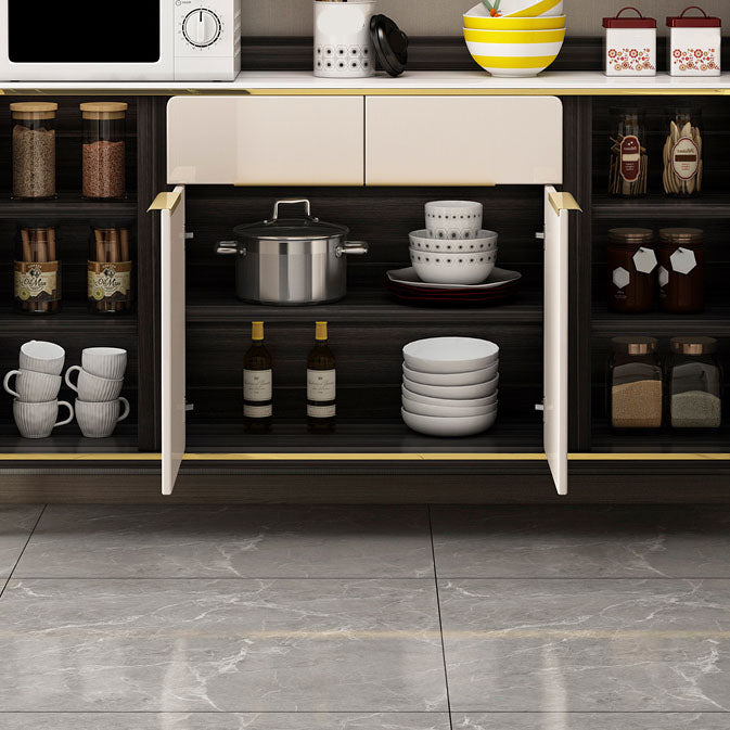 Glam -dressoir kaststeen en gemanipuleerd houten eetbuffet