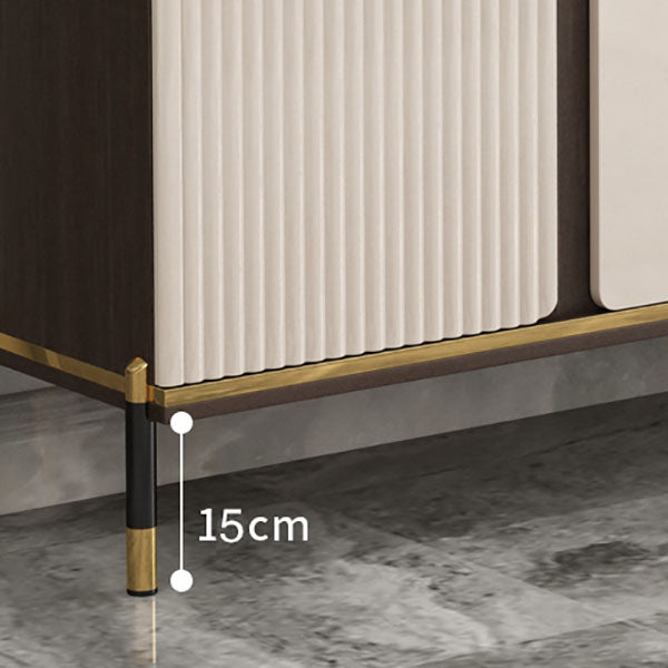 Glam -dressoir kaststeen en gemanipuleerd houten eetbuffet