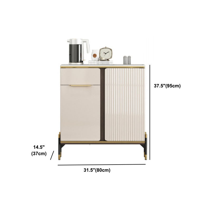 Glam -dressoir kaststeen en gemanipuleerd houten eetbuffet